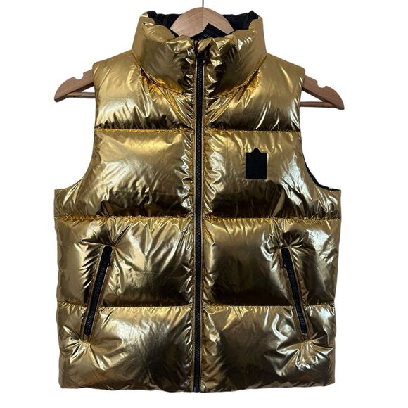 MACKAGE Boy’s Charlee Metallic Puffer Vest Size 10 - Picture 1 of 12